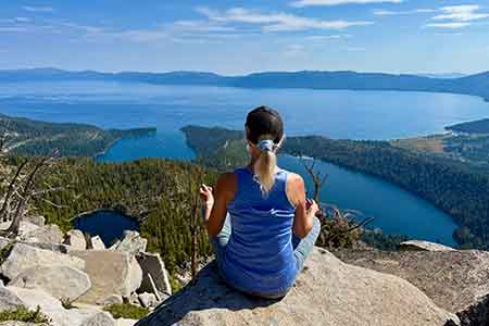 Lake Tahoe Hiking Yoga Pose