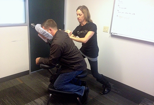 Corporate Chair Massage San Francisco Bay Area.