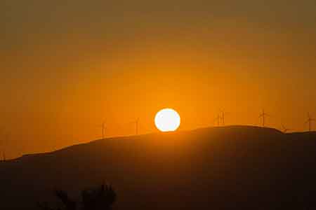 California sunset in the desert near Palm Springs