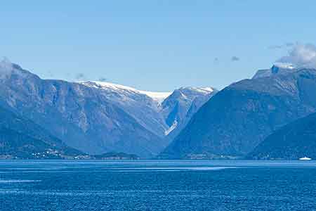 Glacier and fjord in Norway